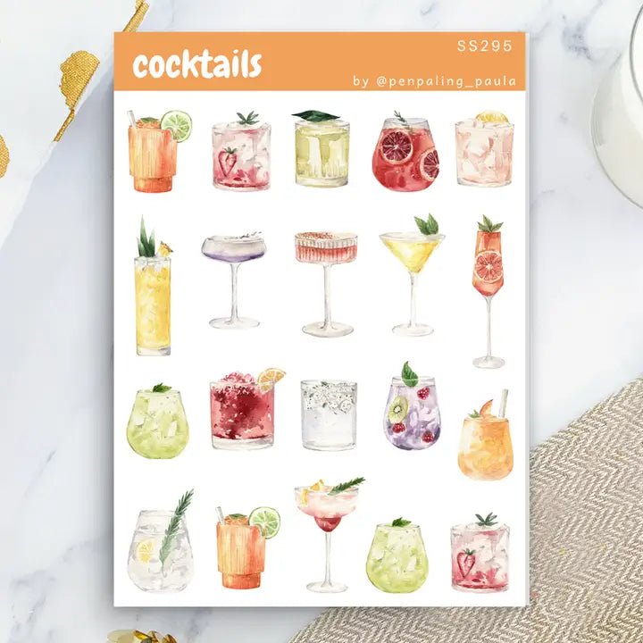 Stickers - Penpaling Paula - Cocktails - 1 - Penpaling Paula - Tidformera