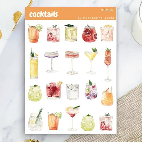 Stickers - Penpaling Paula - Cocktails - 1 - Penpaling Paula - Tidformera