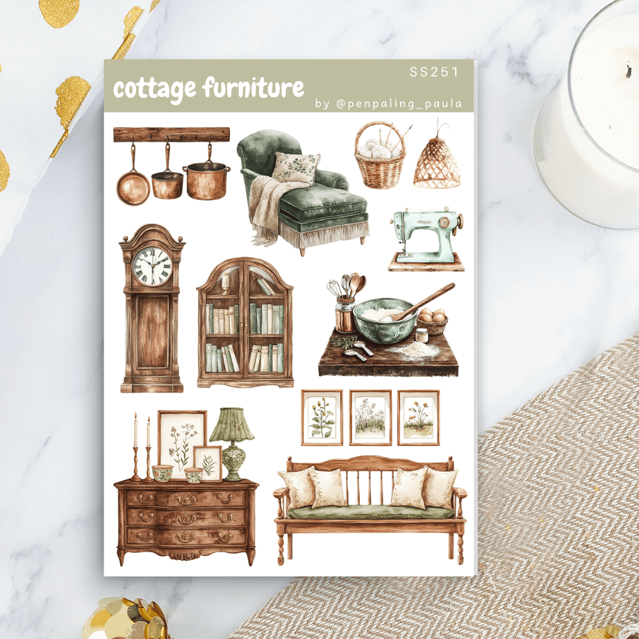Stickers - Penpaling Paula - Cottage furniture - 1 - Penpaling Paula - Tidformera