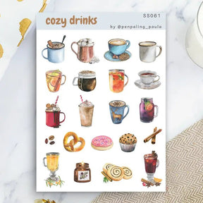 Stickers - Penpaling Paula - Cozy Drinks - 1 - Penpaling Paula - Tidformera