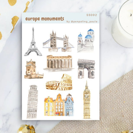 Stickers - Penpaling Paula - Europe Monuments - 1 - Penpaling Paula - Tidformera