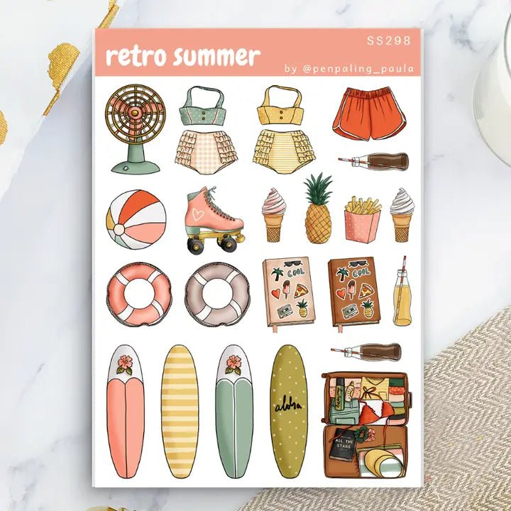 Stickers - Penpaling Paula - Retro Summer - 1 - Penpaling Paula - Tidformera