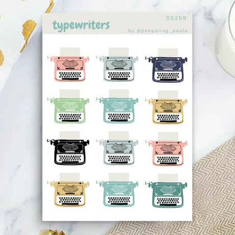 Stickers - Penpaling Paula - Typewriters - 1 - Penpaling Paula - Tidformera