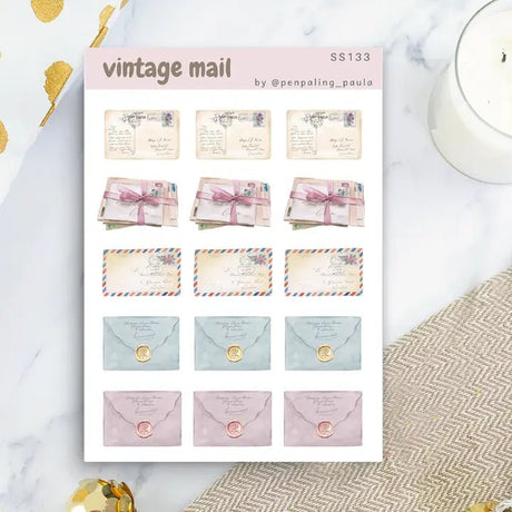 Stickers - Penpaling Paula - Vintage Mail - 1 - Penpaling Paula - Tidformera