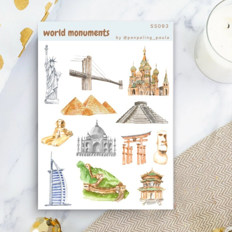Stickers - Penpaling Paula - World Monuments - 1 - Penpaling Paula - Tidformera
