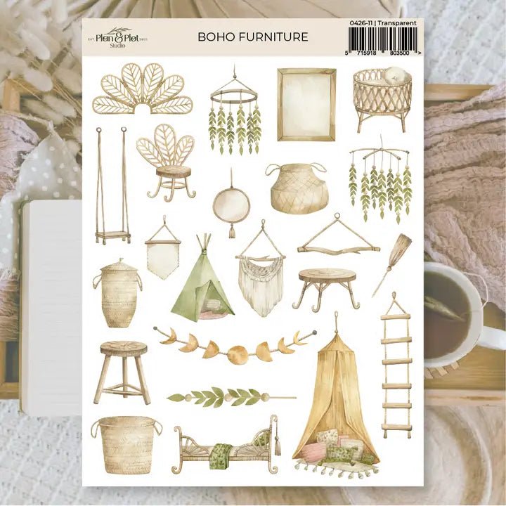Stickers Plan & Plot Studio - Vinyl - Boho Furniture - 1 - Plan & Plot Studio - Tidformera
