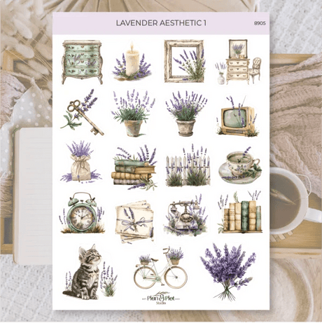 Stickers Plan & Plot Studio Vinyl - Lavender aesthetic 1 - 1 - Plan & Plot Studio - Tidformera
