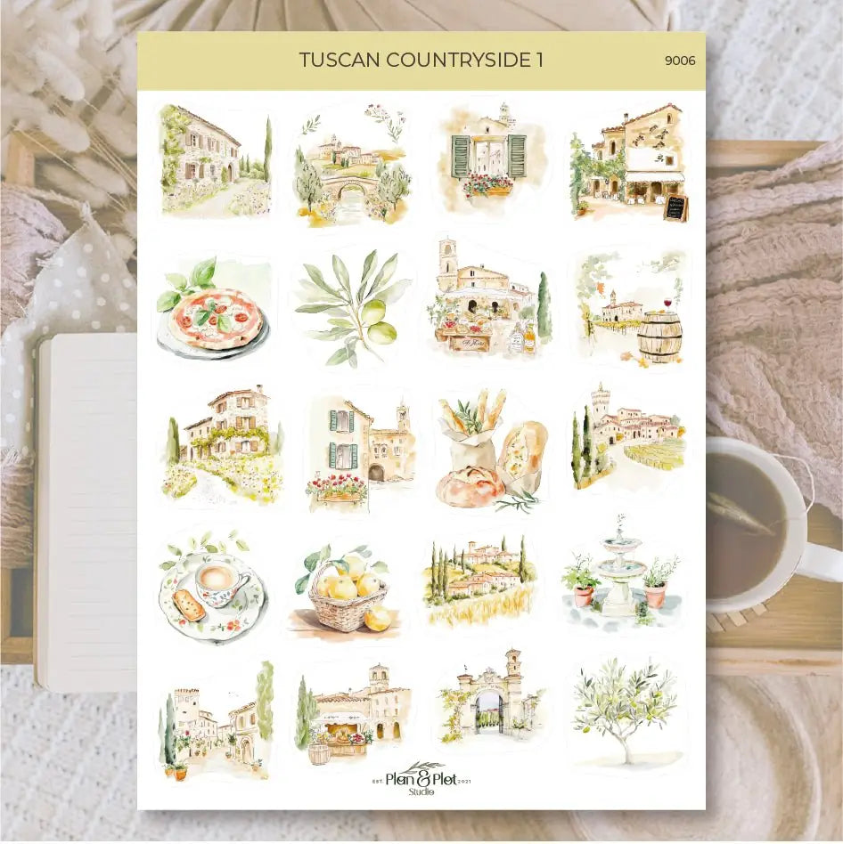 Stickers Plan & Plot Studio Vinyl - Tuscan countryside 1 - 1 - Plan & Plot Studio - Tidformera