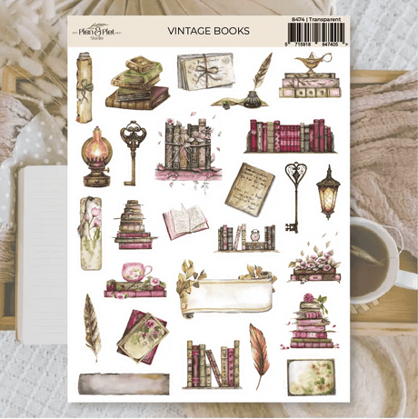 Stickers Plan & Plot Studio Vinyl - Vintage Books - 1 - Plan & Plot Studio - Tidformera