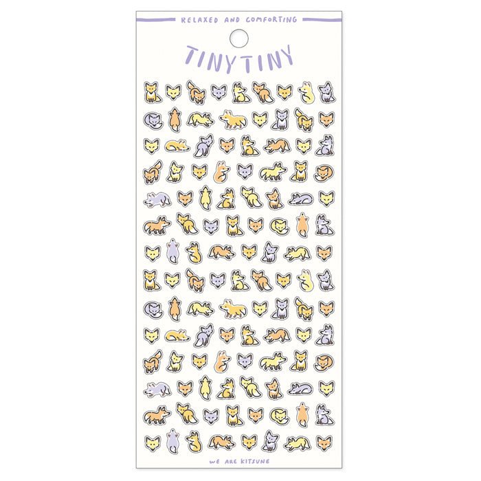 Stickers Tiny Tiny - Kitsune från Mind Wave. Ark med små klistermärken med rävar.  - Tidformera