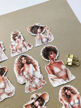 Stickers - T's Stationery - Beige Beach Girls - 6 - T's Stationery - Tidformera
