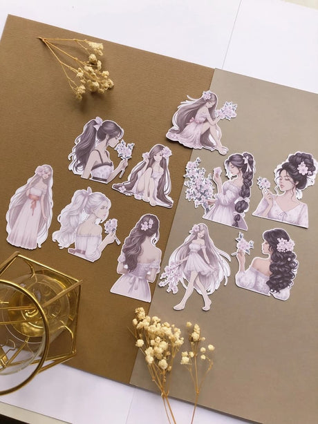 Stickers - T's Stationery - Sakura Goddess - 3 - T's Stationery - Tidformera