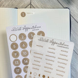 Stickers - Typewriter Days Weekly - Brown - 3 - The Well-Appointed Desk - Tidformera