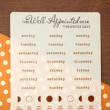 Stickers - Typewriter Days Weekly - Brown - 4 - The Well-Appointed Desk - Tidformera