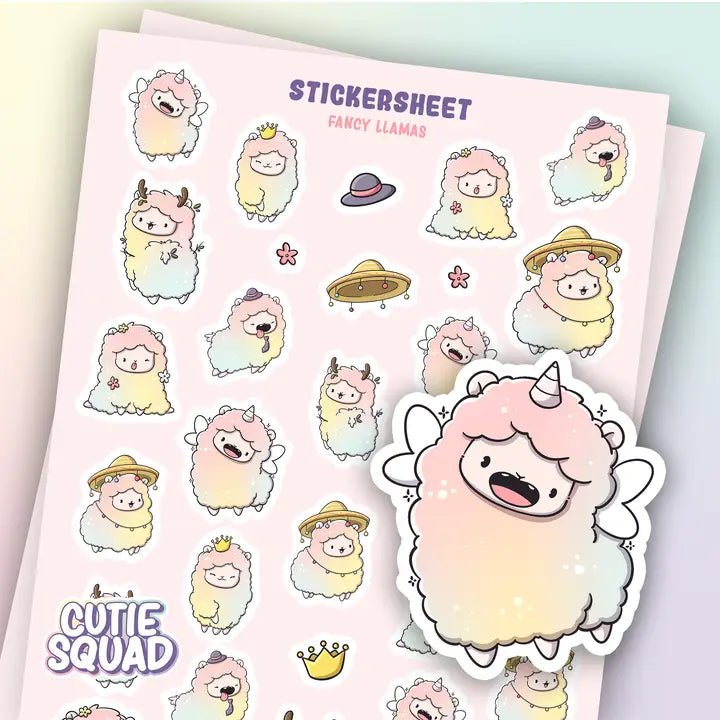 Stickersheet CutieSquad - Fancy Llama - 1 - CutieSquad - Tidformera