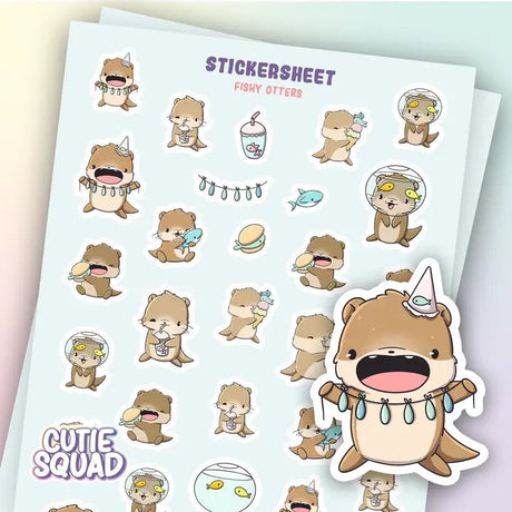 Stickersheet CutieSquad - Fishy Otters - 1 - CutieSquad - Tidformera