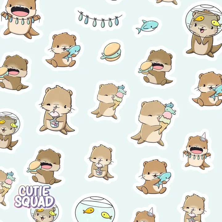 Stickersheet CutieSquad - Fishy Otters - 2 - CutieSquad - Tidformera
