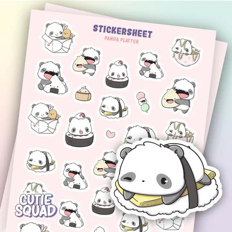 Stickersheet CutieSquad - Panda Platter - 1 - CutieSquad - Tidformera