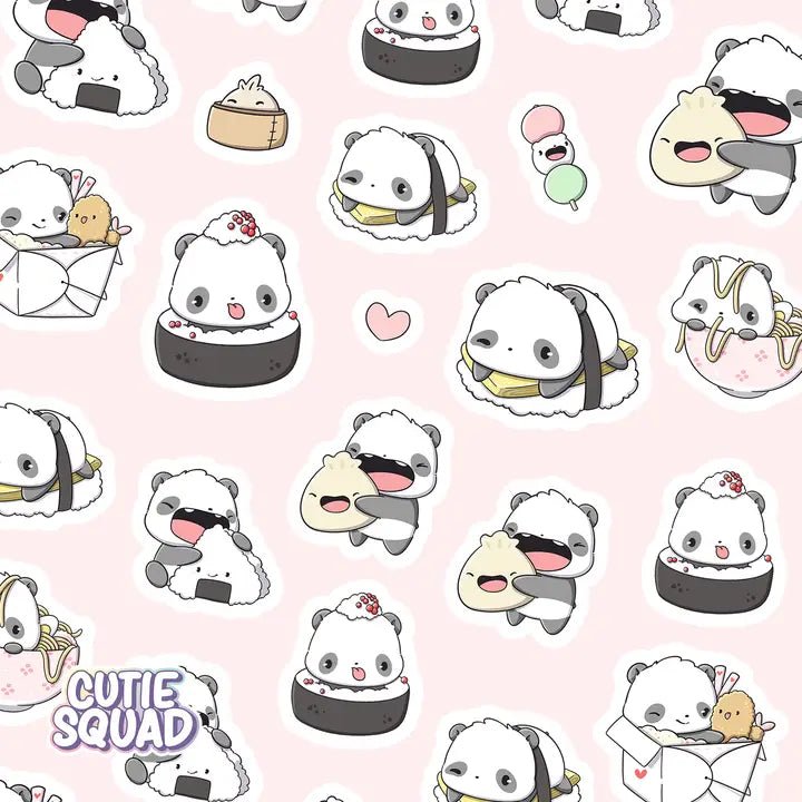 Stickersheet CutieSquad - Panda Platter - 2 - CutieSquad - Tidformera