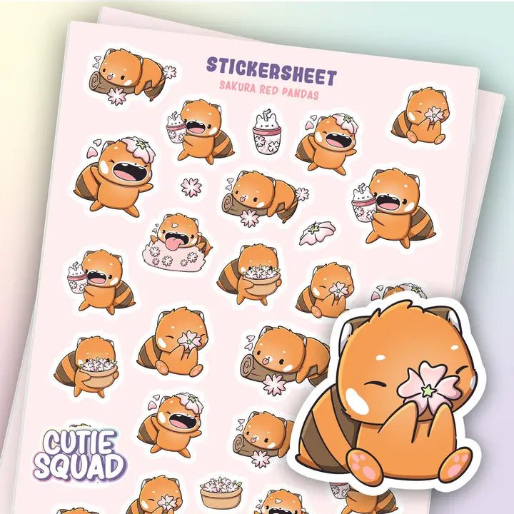 Stickersheet CutieSquad - Sakura Red Pandas - 1 - CutieSquad - Tidformera
