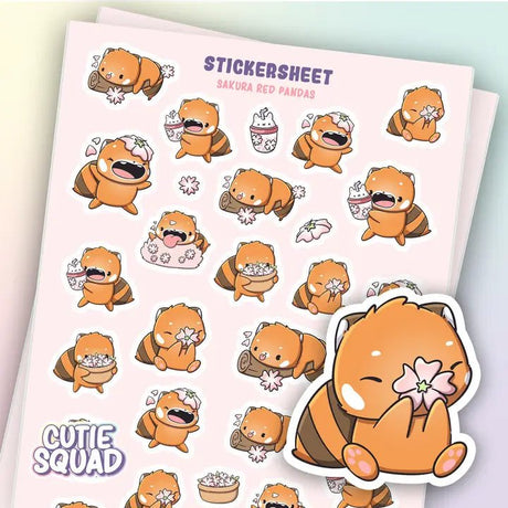 Stickersheet CutieSquad - Sakura Red Pandas - 1 - CutieSquad - Tidformera