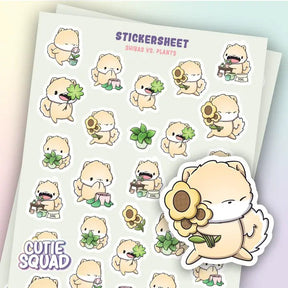 Stickersheet CutieSquad - Shiba Vs. Plants - 1 - CutieSquad - Tidformera