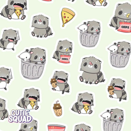 Stickersheet CutieSquad - Wacky Raccoons - 2 - CutieSquad - Tidformera