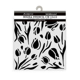 Thick Stencil 12 x 12 cm - Art of Travelling - Tulips - 2 - Stamperia - Tidformera
