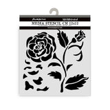 Thick Stencil 12 x 12 cm - House of Roses - Big Rose - 1 - Stamperia - Tidformera