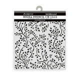 Thick Stencil 12 x 12 cm - House of Roses - Branch Pattern - 1 - Stamperia - Tidformera