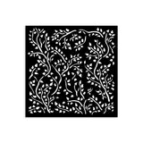 Thick Stencil 12 x 12 cm - House of Roses - Branch Pattern - 2 - Stamperia - Tidformera