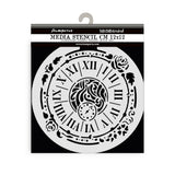 Thick Stencil 12 x 12 cm - House of Roses - Clock - 1 - Stamperia - Tidformera