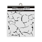 Thick Stencil 12 x 12 cm - Silent Sea - Crackle Pattern från Stamperia - Tidformera