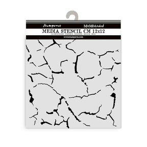 Thick Stencil 12 x 12 cm - Silent Sea - Crackle Pattern från Stamperia - Tidformera