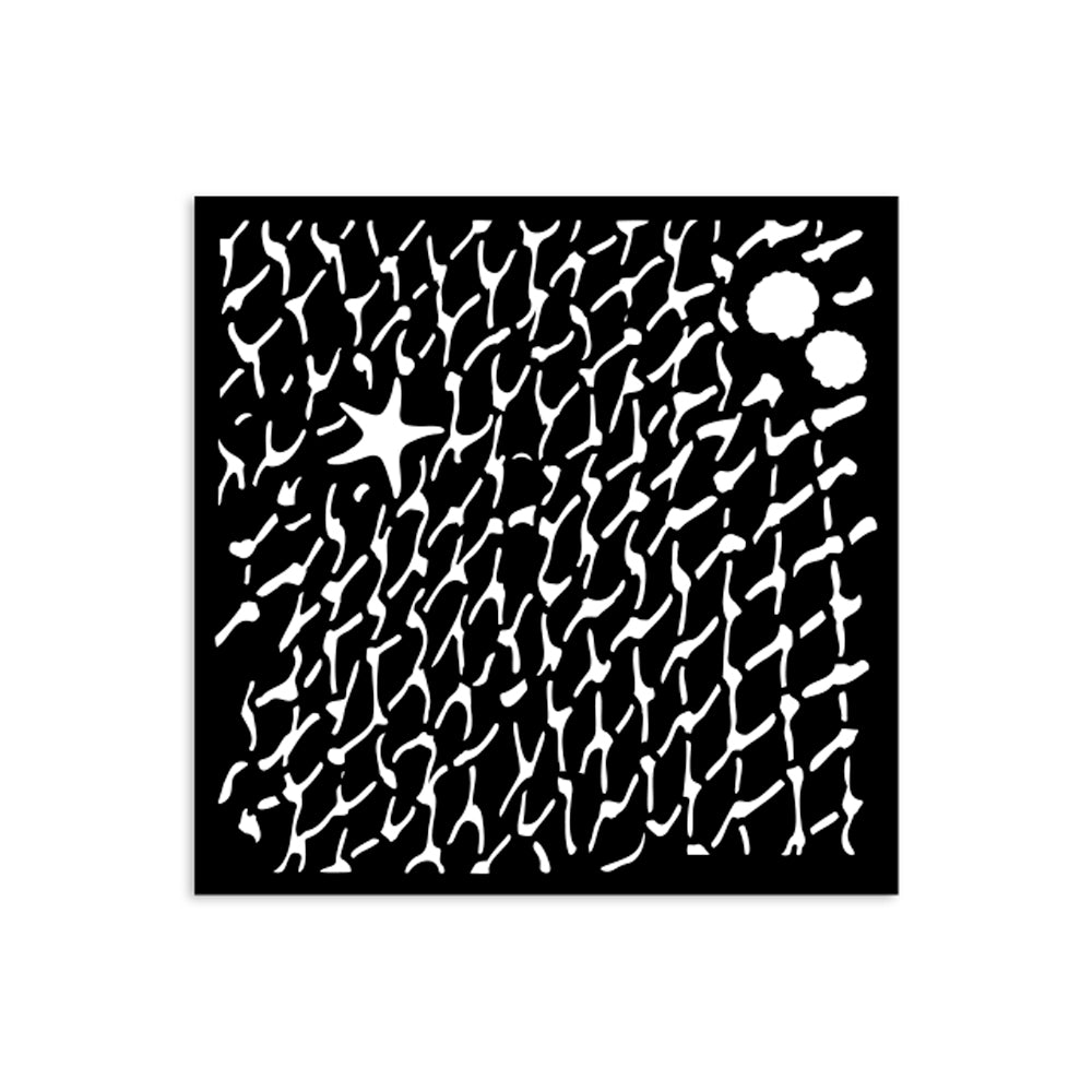 Thick Stencil 12 x 12 cm - Silent Sea - Net - 2 - Stamperia - Tidformera