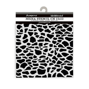 Thick Stencil 12 x 12 cm - Silent Sea - Stones Pattern från Stamperia - Tidformera