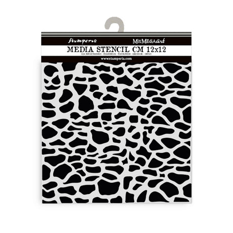 Thick Stencil 12 x 12 cm - Silent Sea - Stones Pattern från Stamperia - Tidformera
