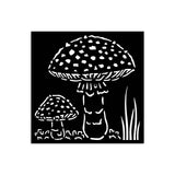 Thick Stencil 12 x 12 cm - Whispering Woods - Mushrooms - 2 - Stamperia - Tidformera