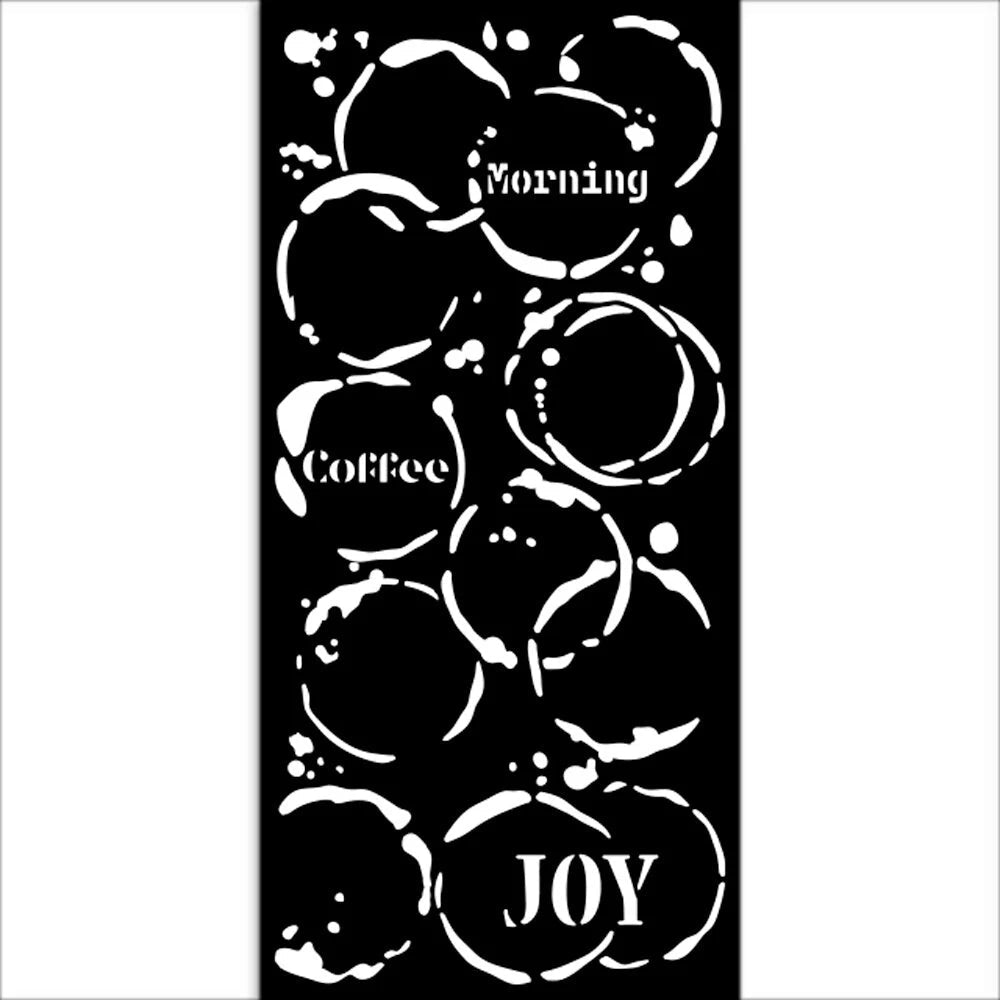 Thick Stencil 12 x 25 cm - Furry Friends - Coffee Prints - 2 - Stamperia - Tidformera
