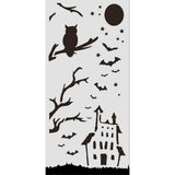 Thick Stencil 12 x 25 cm - Halloween - House and owl - 1 - Stamperia - Tidformera