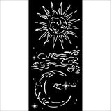 Thick Stencil 12 x 25 cm - Masquerade - Sun And Moon från Stamperia. Stencil med sol, måne och moln. - Tidformera