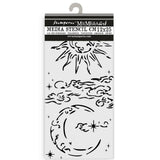 Thick Stencil 12 x 25 cm - Masquerade - Sun And Moon - 2 - Stamperia - Tidformera
