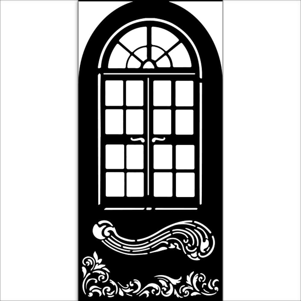 Thick Stencil 12 x 25 cm - Masquerade - Window från Stamperia. Stencil med ett fönster - Tidformera