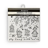 Thick Stencil 18 x 18 cm - Garden - Nests - 2 - Stamperia - Tidformera