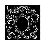 Thick Stencil 18 x 18 cm - House of Roses - Border with Frame - 2 - Stamperia - Tidformera
