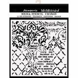 Thick Stencil 18 x 18 cm - Wallpaper music and writings - 2 - Stamperia - Tidformera
