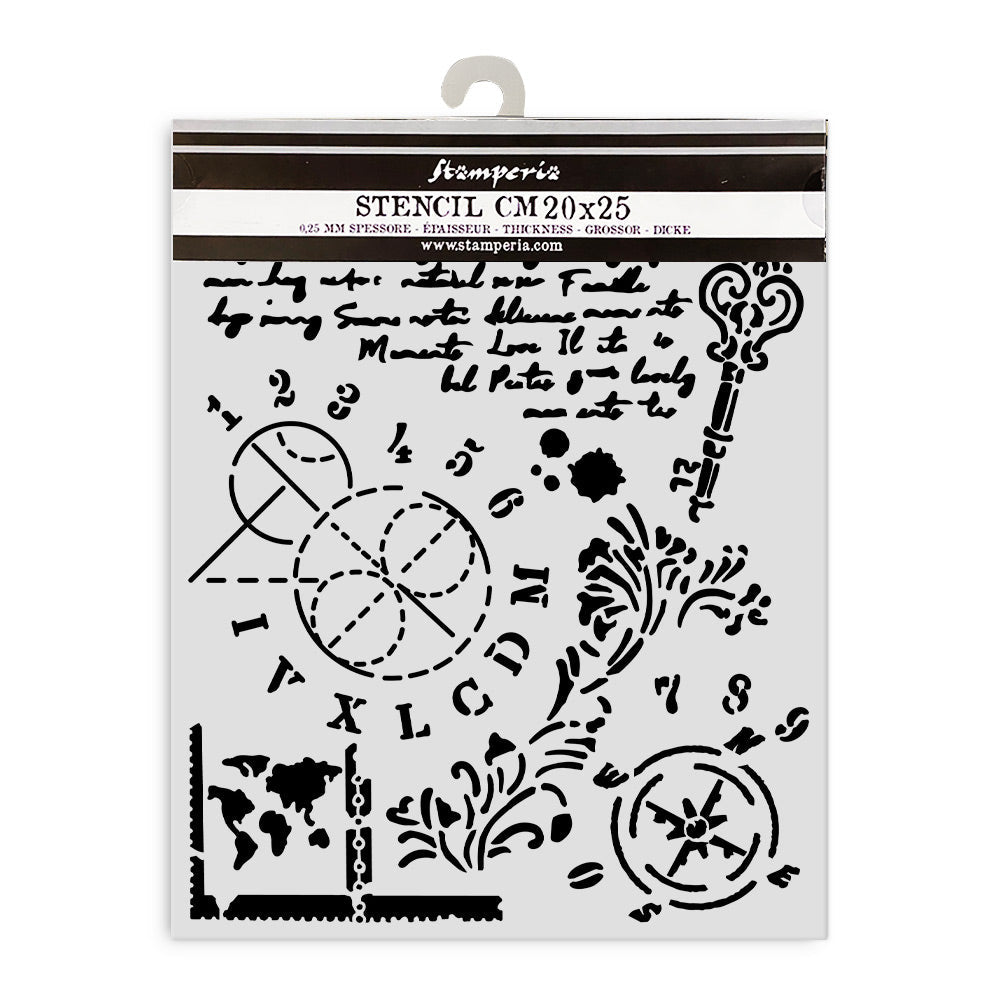 Thick Stencil 20 x 25 cm - Alterego - Key Numbers - 2 - Stamperia - Tidformera