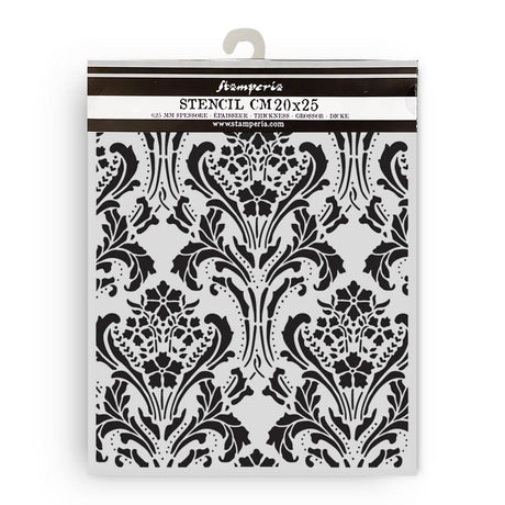 Thick Stencil 20 x 25 cm - Quiet Days - Baroque Tapestry - 1 - Stamperia - Tidformera
