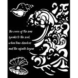 Thick Stencil 20 x 25 cm - Silent Sea - Wave and Shell - 2 - Stamperia - Tidformera