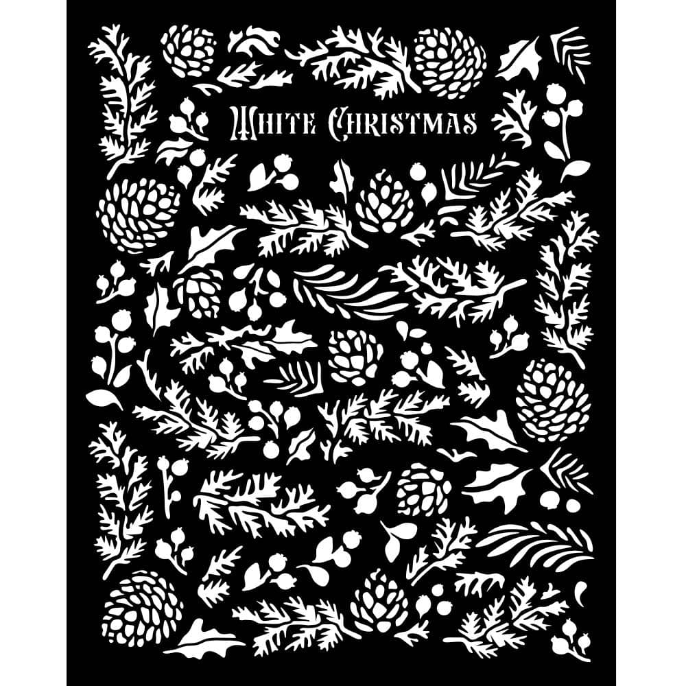 Thick Stencil 20 x 25 cm - The Owl's House - Pine cones - 2 - Stamperia - Tidformera
